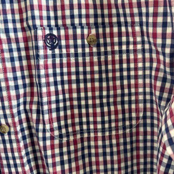 George Straight Men's Checkered Long Sleeve Button Down Shirt 100% Cotton EUC - Picture 4 of 5